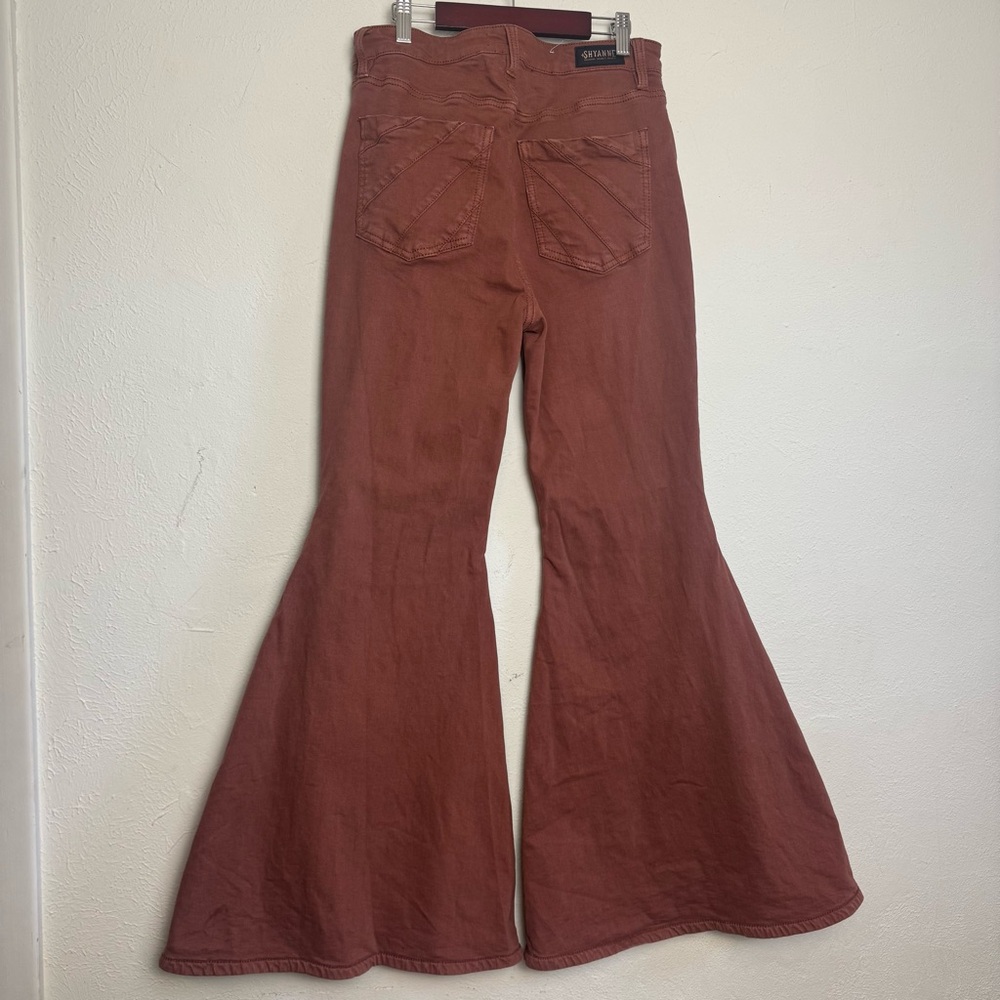 Shyanne Extreme Flare Tulip Western Bohemian High Rise‎ Rust Denim - Picture 4 of 7